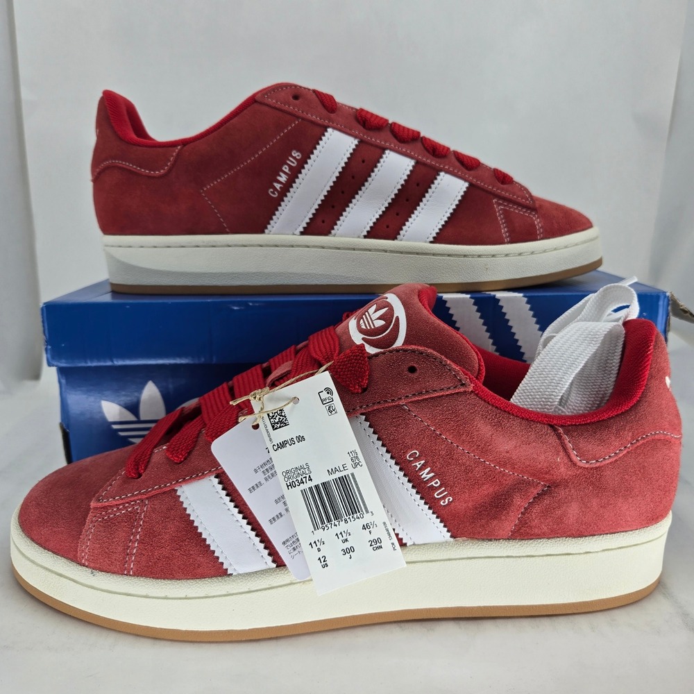Adidas Campus 00s Better Scarlet Cloud White Red Suede Shoes H03474 Mens 12